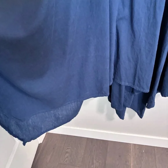 Joe Fresh Navy Linen Blend Maxi Dress with Cross-Strap and open Back - Picture 6 of 10